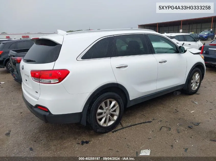 5XYPG4A33HG333258 2017 Kia Sorento 2.4L Lx