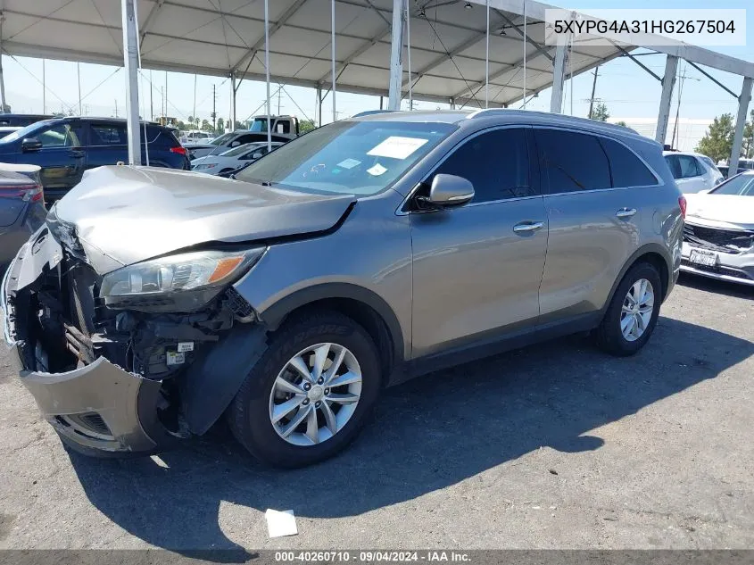 2017 Kia Sorento Lx/L VIN: 5XYPG4A31HG267504 Lot: 40260710