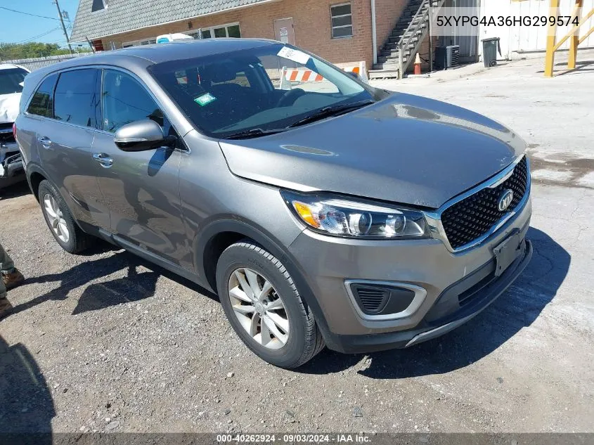 2017 Kia Sorento 2.4L L VIN: 5XYPG4A36HG299574 Lot: 40262924