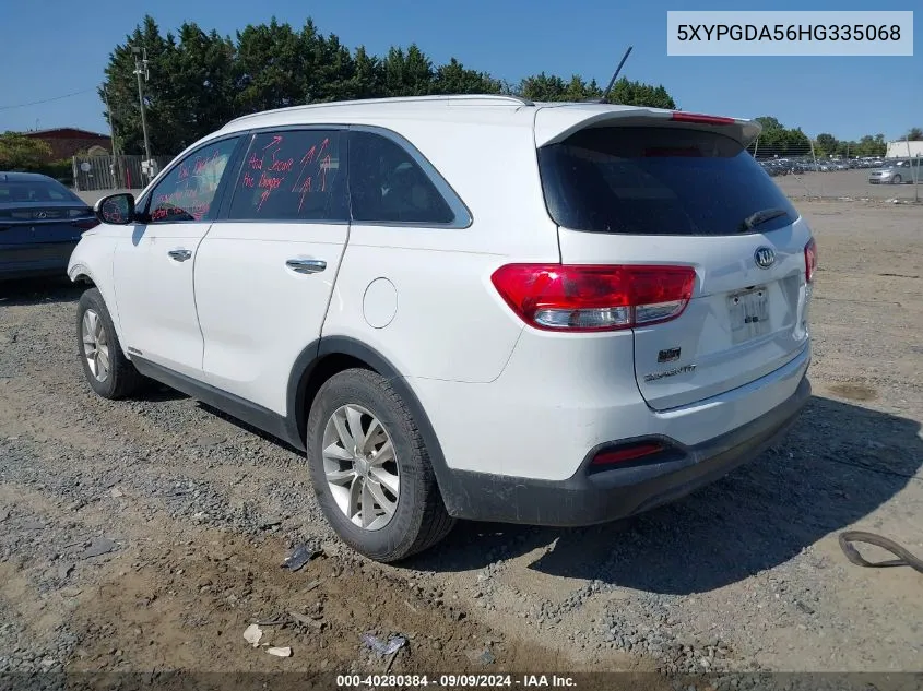 5XYPGDA56HG335068 2017 Kia Sorento 3.3L Lx