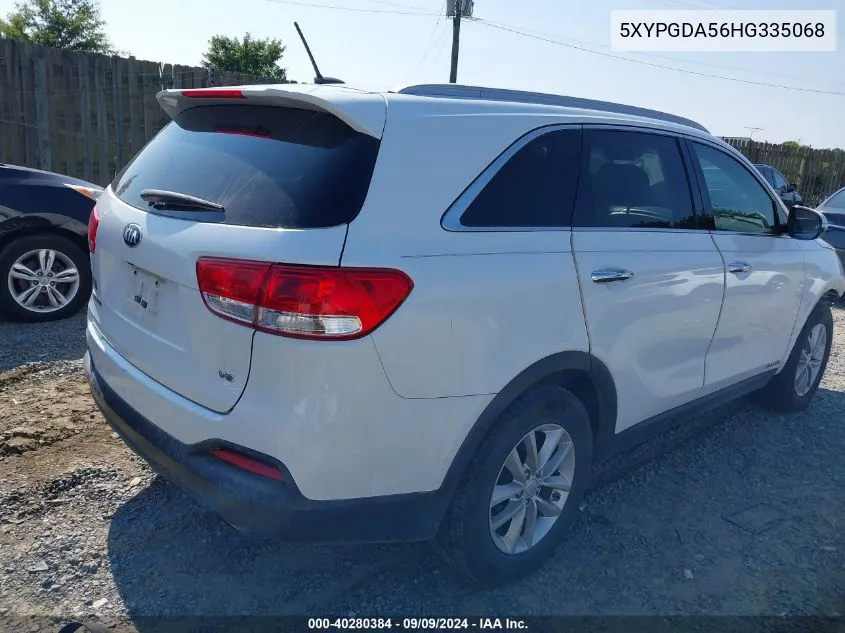 5XYPGDA56HG335068 2017 Kia Sorento 3.3L Lx