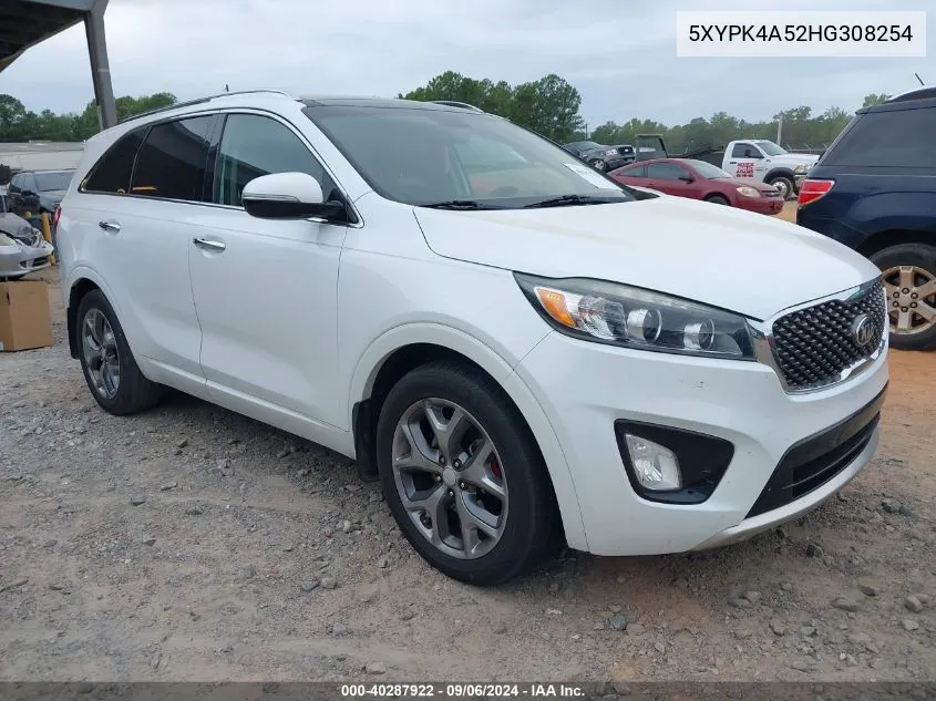 2017 Kia Sorento 3.3L Sx VIN: 5XYPK4A52HG308254 Lot: 40287922