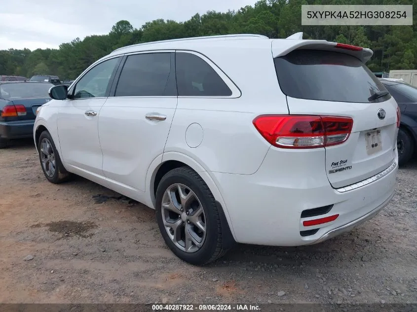 5XYPK4A52HG308254 2017 Kia Sorento 3.3L Sx