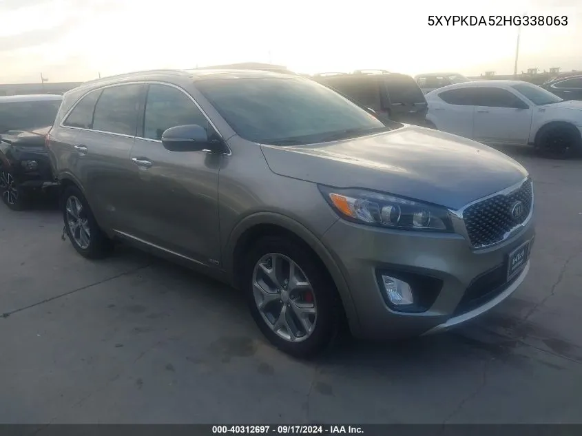 2017 Kia Sorento 3.3L Sx VIN: 5XYPKDA52HG338063 Lot: 40312697