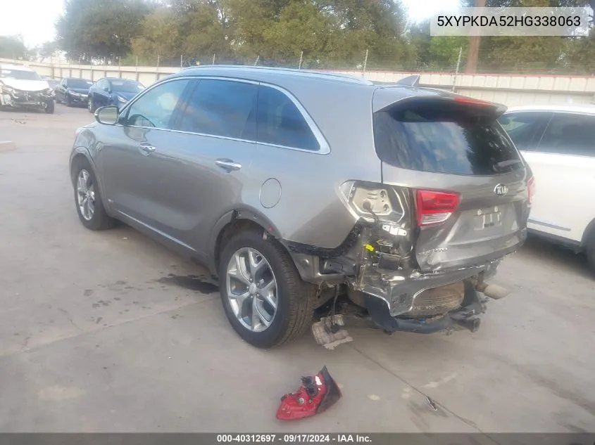 5XYPKDA52HG338063 2017 Kia Sorento 3.3L Sx