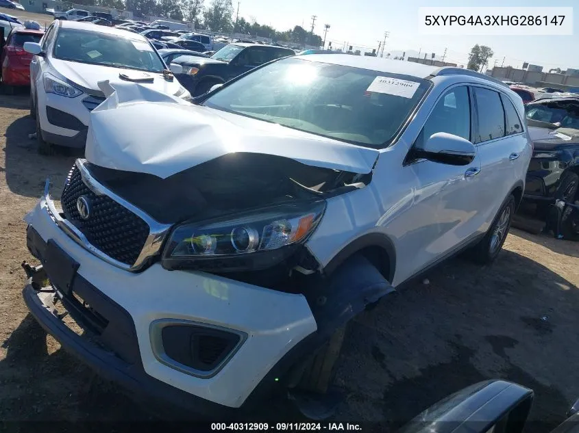 2017 Kia Sorento Lx/L VIN: 5XYPG4A3XHG286147 Lot: 40312909