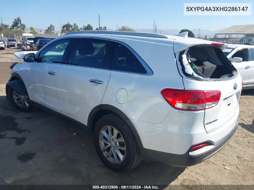 5XYPG4A3XHG286147 2017 Kia Sorento Lx/L