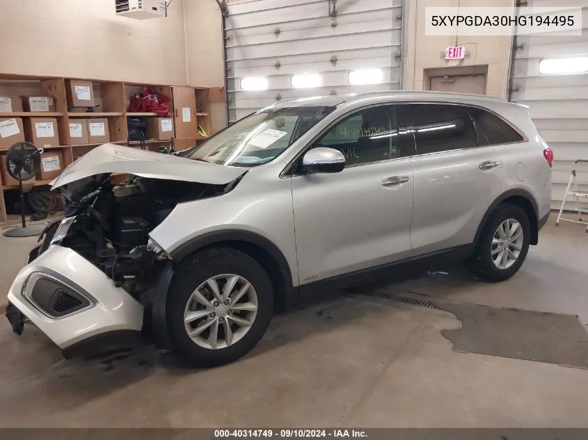 2017 Kia Sorento Lx/L VIN: 5XYPGDA30HG194495 Lot: 40314749