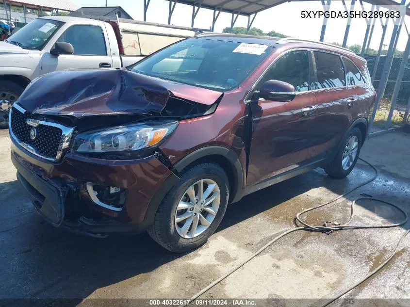 5XYPGDA35HG289683 2017 Kia Sorento Lx/L