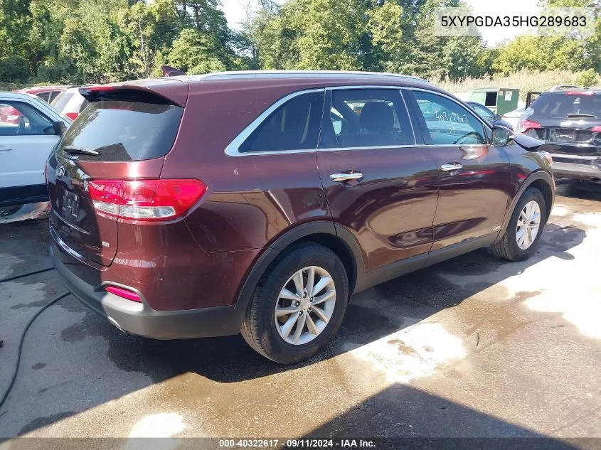 2017 Kia Sorento Lx/L VIN: 5XYPGDA35HG289683 Lot: 40322617