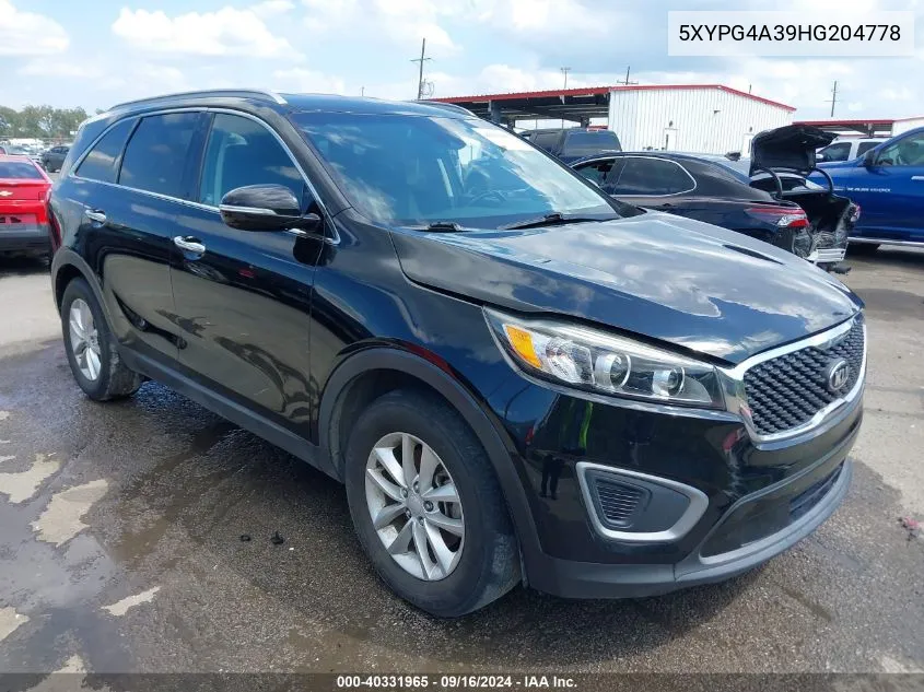 5XYPG4A39HG204778 2017 Kia Sorento 2.4L Lx