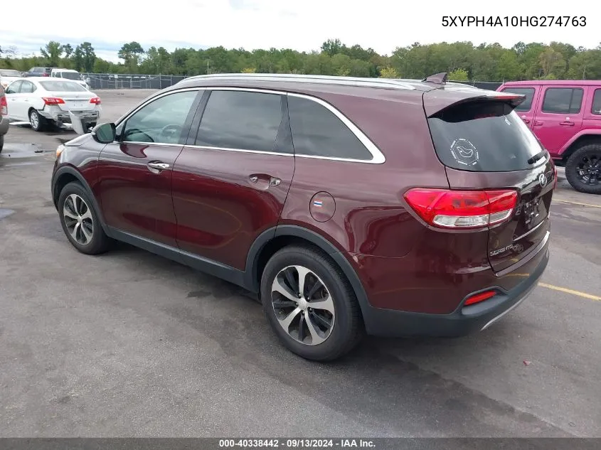 2017 Kia Sorento 2.0T Ex VIN: 5XYPH4A10HG274763 Lot: 40338442