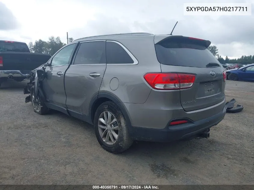 5XYPGDA57HG217711 2017 Kia Sorento 3.3L Lx