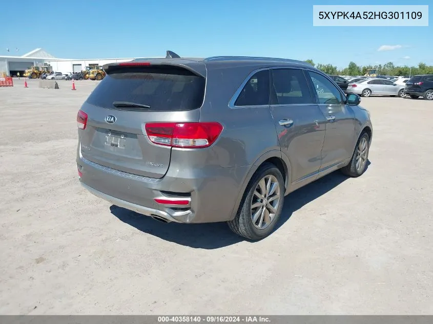 5XYPK4A52HG301109 2017 Kia Sorento 3.3L Sxl