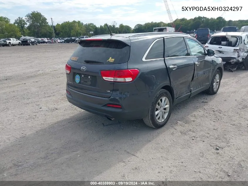 5XYPGDA5XHG324297 2017 Kia Sorento 3.3L Lx