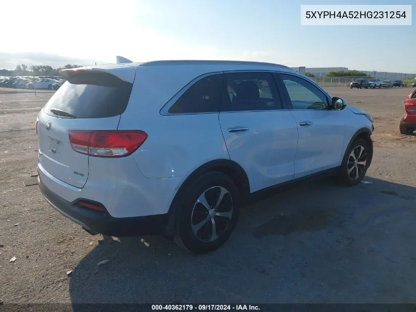 5XYPH4A52HG231254 2017 Kia Sorento Ex