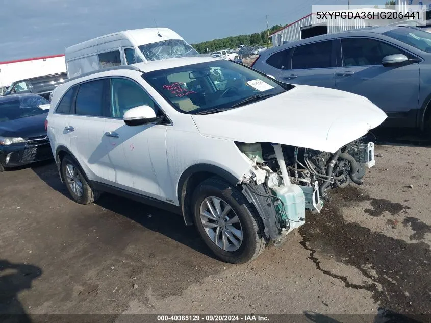 5XYPGDA36HG206441 2017 Kia Sorento 2.4L Lx