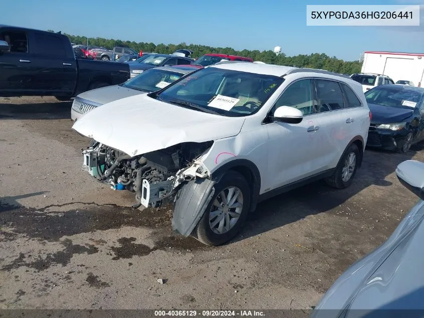 5XYPGDA36HG206441 2017 Kia Sorento 2.4L Lx