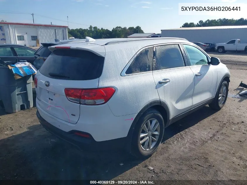 5XYPGDA36HG206441 2017 Kia Sorento 2.4L Lx