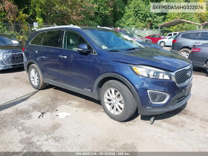 5XYPGDA56HG322076 2017 Kia Sorento 3.3L Lx