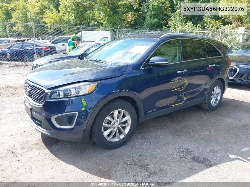 5XYPGDA56HG322076 2017 Kia Sorento 3.3L Lx