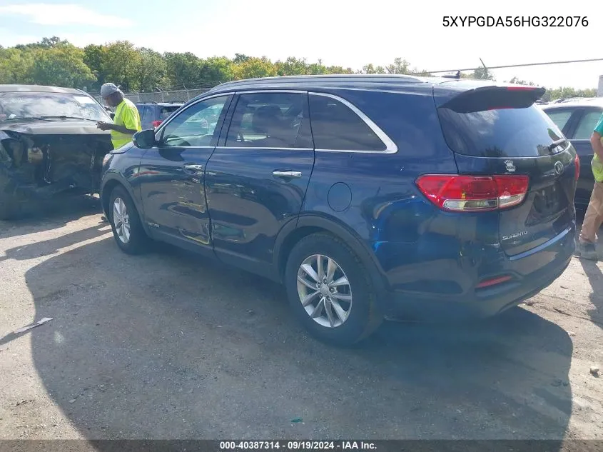 5XYPGDA56HG322076 2017 Kia Sorento 3.3L Lx