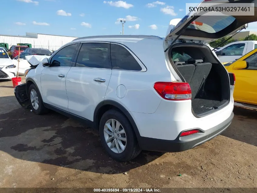 2017 Kia Sorento 3.3L Lx VIN: 5XYPG4A53HG297461 Lot: 40395694