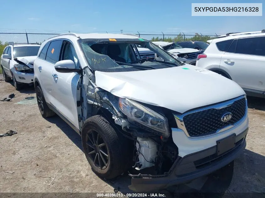 5XYPGDA53HG216328 2017 Kia Sorento 3.3L Lx