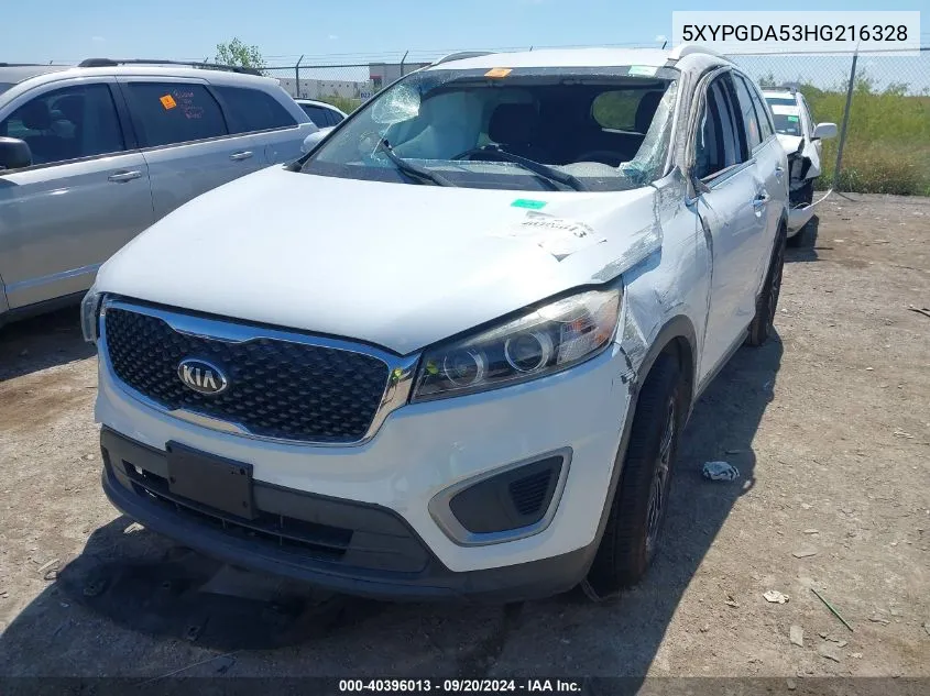 5XYPGDA53HG216328 2017 Kia Sorento 3.3L Lx