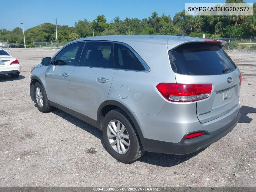 5XYPG4A33HG207577 2017 Kia Sorento 2.4L L