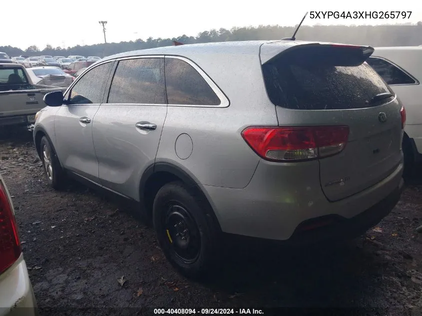 5XYPG4A3XHG265797 2017 Kia Sorento 2.4L L