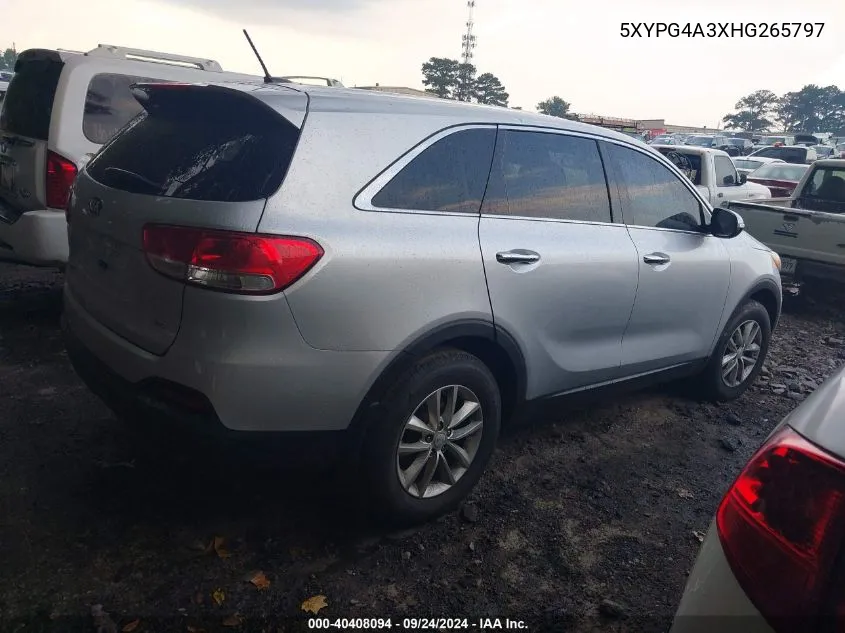 5XYPG4A3XHG265797 2017 Kia Sorento 2.4L L