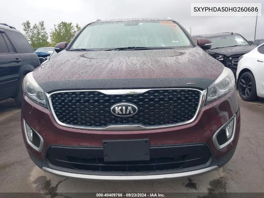 2017 Kia Sorento Ex VIN: 5XYPHDA50HG260686 Lot: 40409768