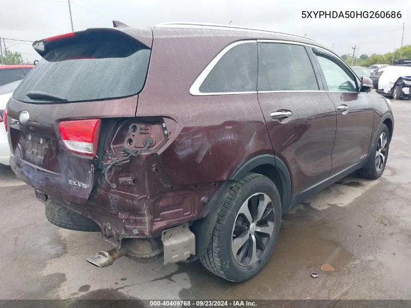 5XYPHDA50HG260686 2017 Kia Sorento Ex