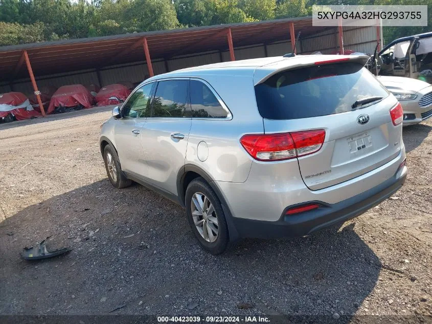 5XYPG4A32HG293755 2017 Kia Sorento 2.4L L