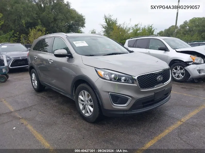 2017 Kia Sorento 2.4L Lx VIN: 5XYPG4A38HG299057 Lot: 40427301