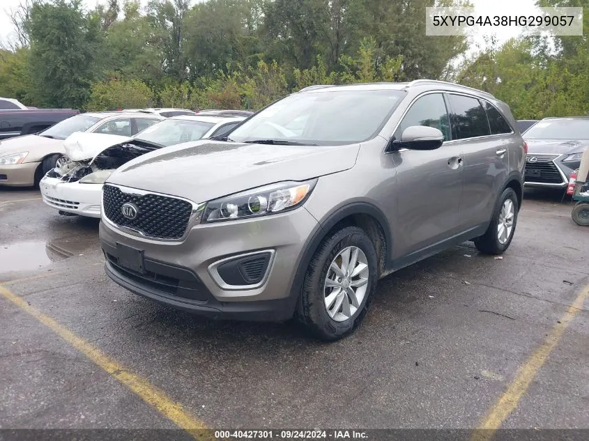 2017 Kia Sorento 2.4L Lx VIN: 5XYPG4A38HG299057 Lot: 40427301