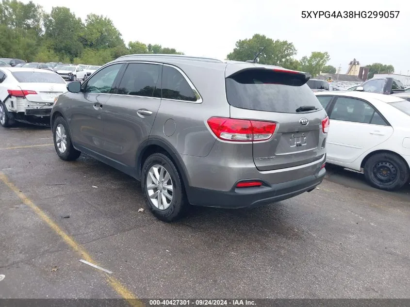 2017 Kia Sorento 2.4L Lx VIN: 5XYPG4A38HG299057 Lot: 40427301