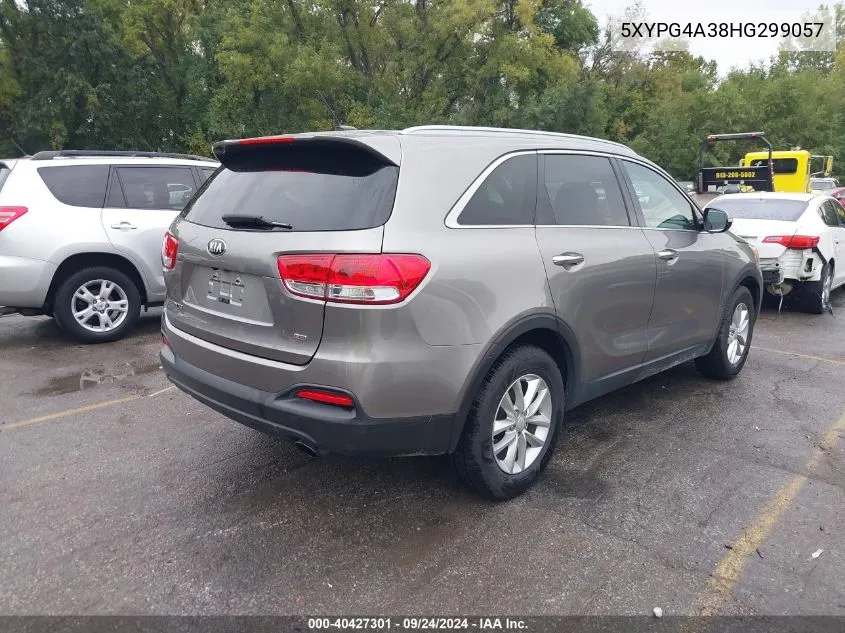 2017 Kia Sorento 2.4L Lx VIN: 5XYPG4A38HG299057 Lot: 40427301