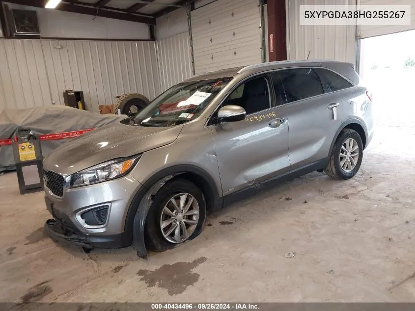 2017 Kia Sorento Lx/L VIN: 5XYPGDA38HG255267 Lot: 40434496