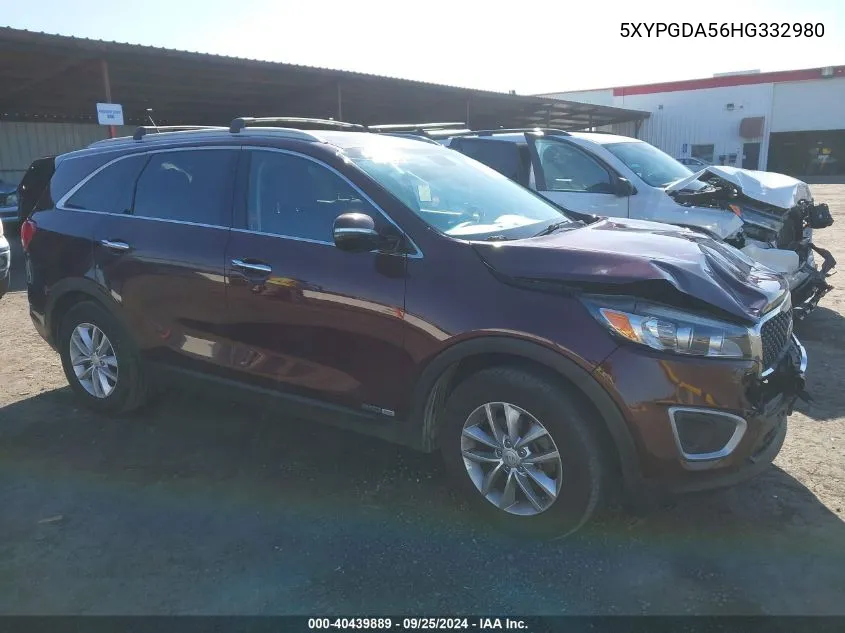 5XYPGDA56HG332980 2017 Kia Sorento 3.3L Lx