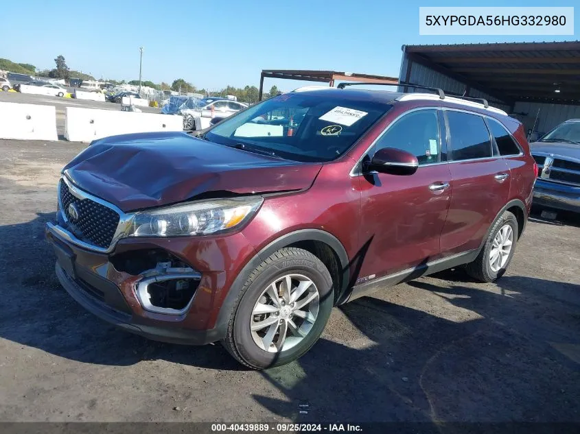 5XYPGDA56HG332980 2017 Kia Sorento 3.3L Lx