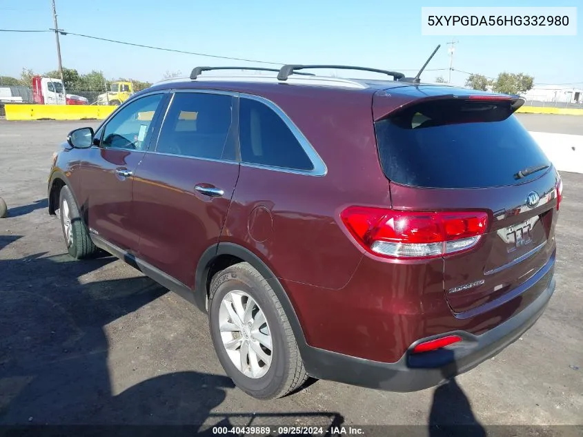 5XYPGDA56HG332980 2017 Kia Sorento 3.3L Lx