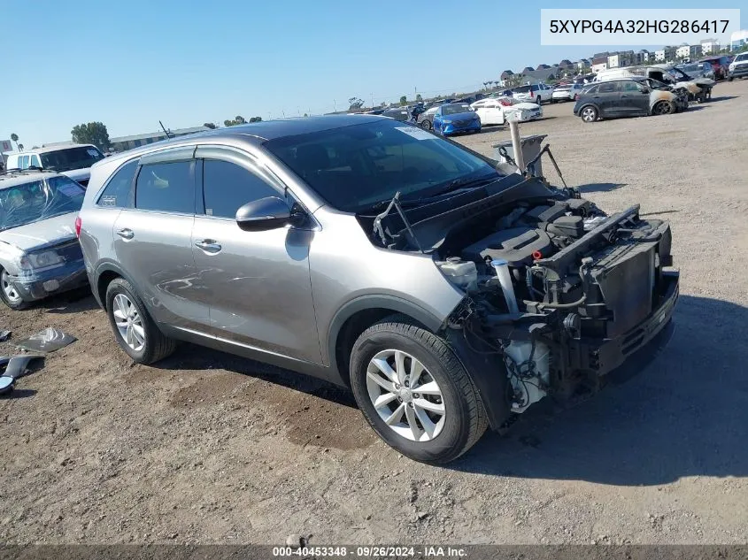 2017 Kia Sorento 2.4L L VIN: 5XYPG4A32HG286417 Lot: 40453348