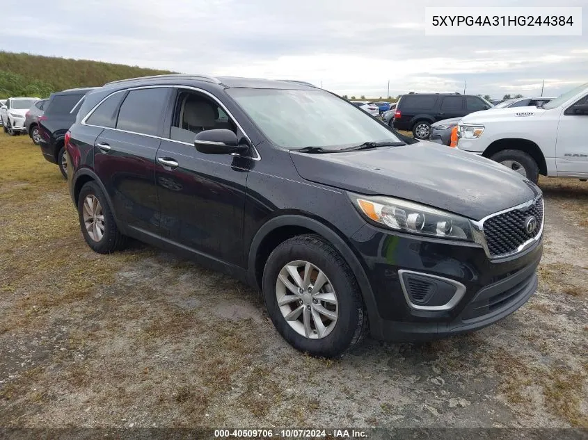 2017 Kia Sorento Lx/L VIN: 5XYPG4A31HG244384 Lot: 40509706