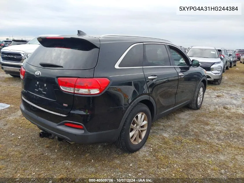 2017 Kia Sorento Lx/L VIN: 5XYPG4A31HG244384 Lot: 40509706