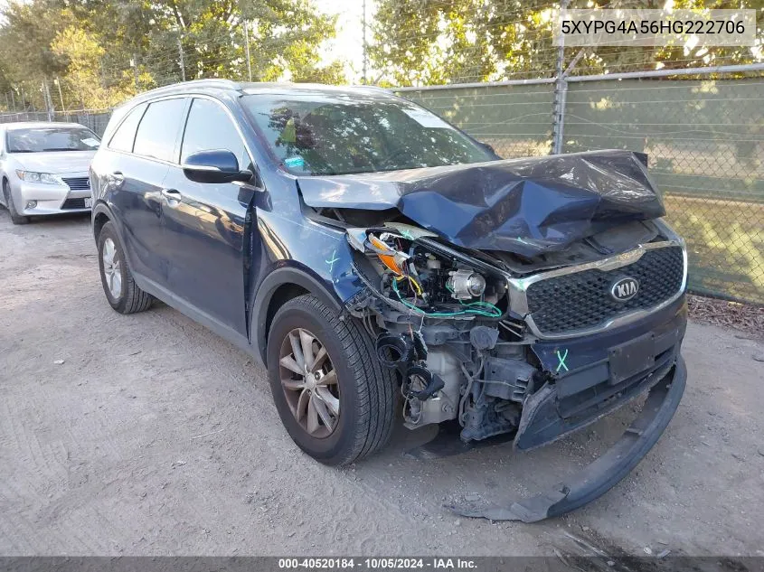 5XYPG4A56HG222706 2017 Kia Sorento 3.3L Lx