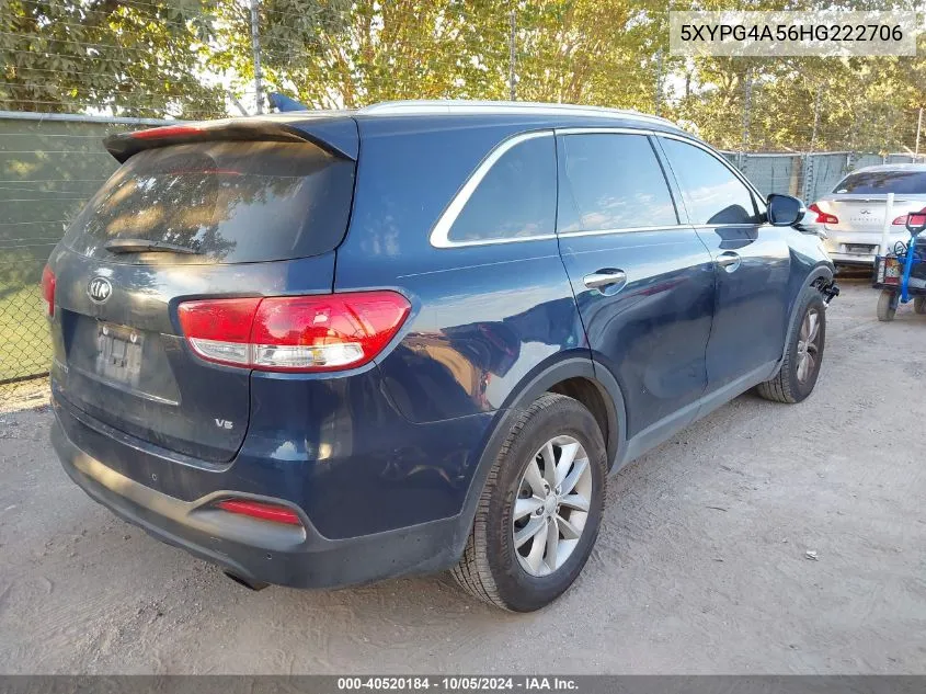 5XYPG4A56HG222706 2017 Kia Sorento 3.3L Lx