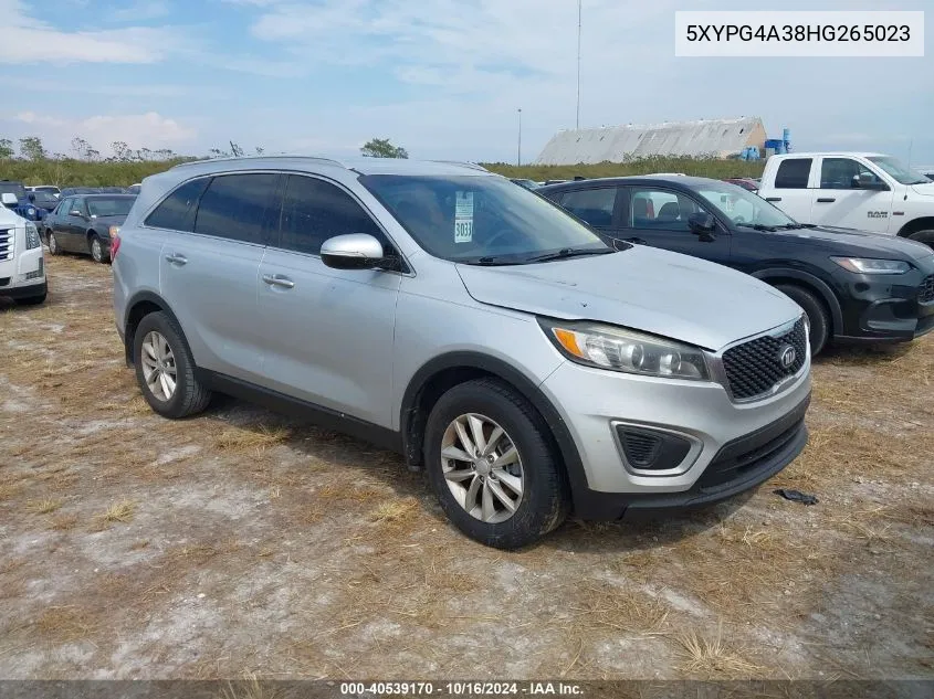 5XYPG4A38HG265023 2017 Kia Sorento 2.4L Lx