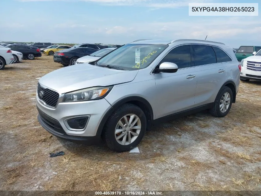 5XYPG4A38HG265023 2017 Kia Sorento 2.4L Lx